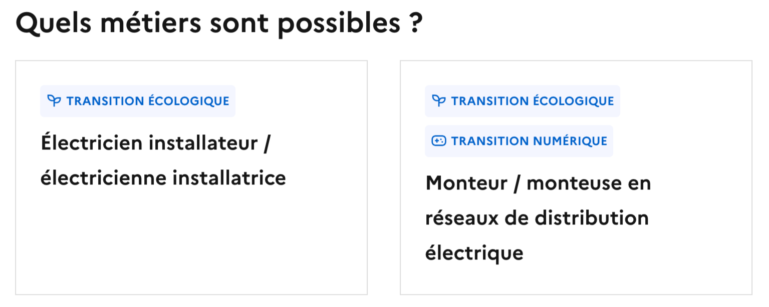 Métiers préparés